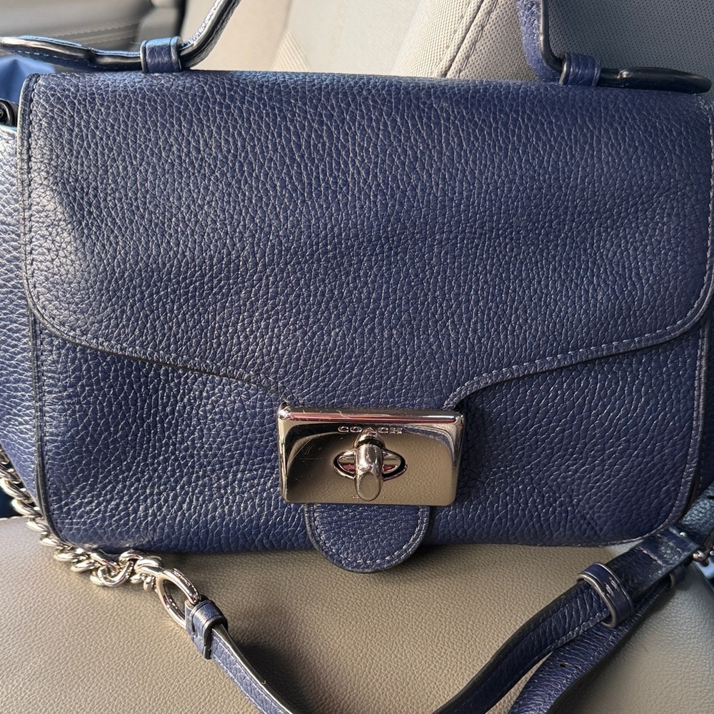 Coach Dark Blue Leather Crossbody Bag